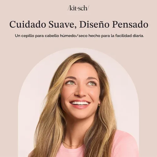 Vista 8 de Kitsch Cepillo desenredante para cabello húmedo y seco, cepillo flexible para mujeres, hombres y niños, cepillo desenredante para cabello rizado