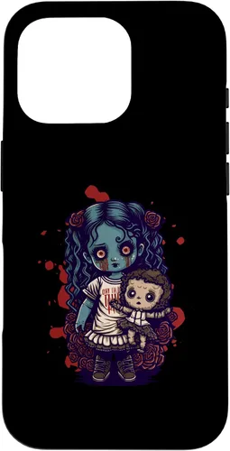 Vista 20 de Scary Goth Doll Holding Teddybear - Funda gótica gótica para iPhone 16