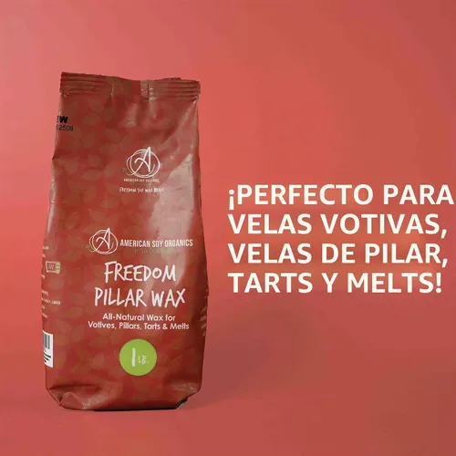 Vista 2 de American Soy Organics Freedom - Perlas de cera de soja, 1 libra Paraffin-Free, Natural Candle Making Supplies, Microwavable Beads, DIY Candle