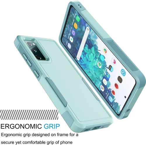 Vista 2 de Tekcoo Funda para Samsung Galaxy S20 FE Fan Edition 5G 4G 2022 2020 2 protectores de pantalla de vidrio templado Parachoques