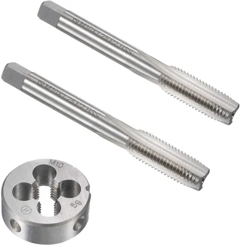 Vista 8 de M6mm x 1 HSS métrico y juego de troqueles de rosca de mano derecha, herramienta de bricolaje de roscado 3 piezas (M6 x 0.039 in)