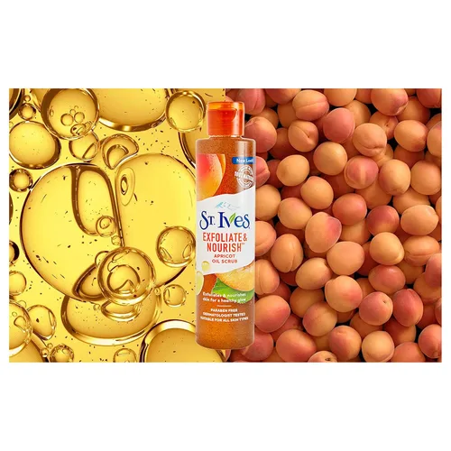 Vista 12 de St. Ives Exfoliate & Nourish Facial Oil Scrub, albaricoque, 4.23 oz