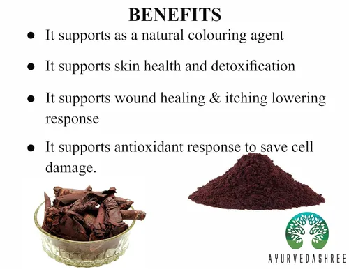 Vista 2 de AYURVEDASHREE Polvo de raíz de Alkanet (Ratanjot/Arnebia Nobilis) - 1.76 oz I Suministros para hacer jabón Colorante natural I Cosméticos hechos a