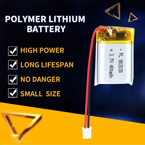 Vista 5 de 3.7V 400mAh 802030 Lipo paquete de iones recargable con PH2.0.000 in JST conector 1pcs
