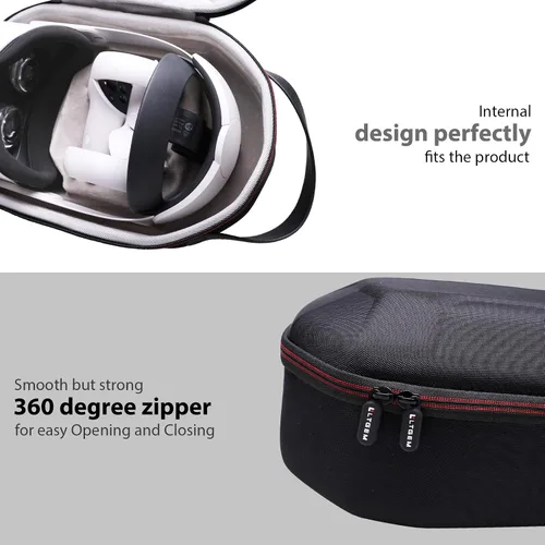 Vista 6 de LTGEM EVA Hard Case for Oculus Quest 2 Advanced All-in-One Virtual Reality Headset Black