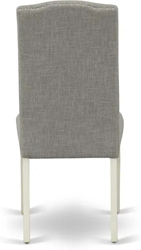 Vista 12 de East West Furniture 1NDEN3-LWH-06 - Juego de mesa de comedor de 3 piezas que contiene una mesa rectangular con gotas y 2 sillas tapizadas de tela