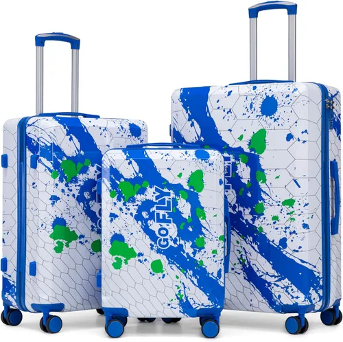 Vista 48 de Merax 3 piezas expandible ABS Hardshell equipaje Sets Spinner Wheel Maleta TSA Lock Suit Case, Apertura frontal negra, Juego de 2 piezas, Maleta