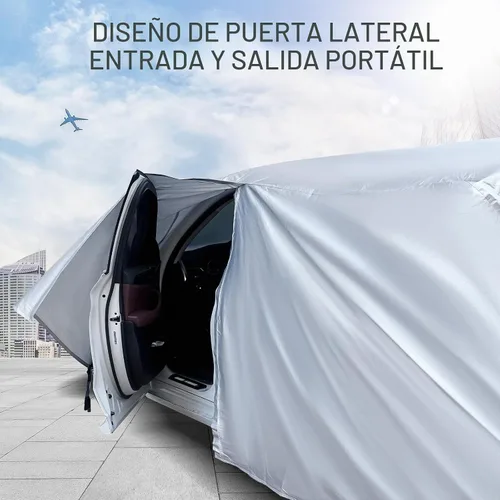 Vista 7 de Funda universal completa para automóvil, 6 capas para exteriores, cubierta gruesa para todo tipo de clima, protector solar, impermeable, a prueba