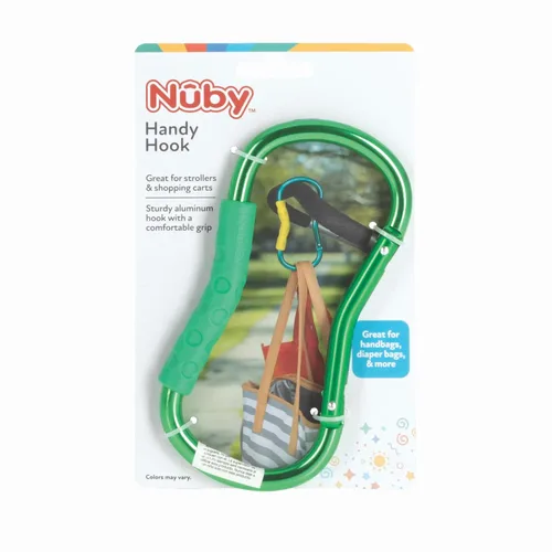 Vista 8 de Nuby Mosquetón de gancho grande y práctico con agarre suave texturizado, los colores pueden variar