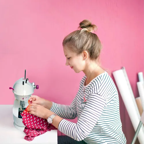 Vista 6 de Las máquinas de coser portátiles originales - Perfectas para niños, viajes, reparaciones rápidas y pequeños proyectos - Doble velocidad, batería