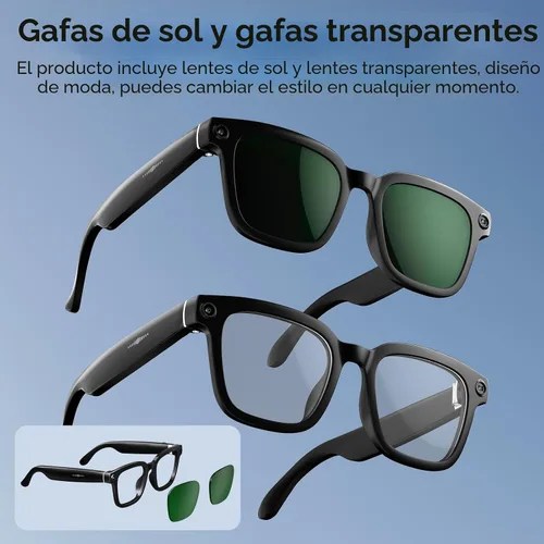 Vista 6 de Gafas inteligentes con cámara, gafas de grabación de video 1080P