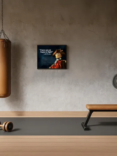 Vista 8 de AMERICAN LUXURY GIFTS Arte de pared vintage militar de la Marina de los Estados Unidos con texto en inglés "I Have Not Yet Begun to Fight John Paul