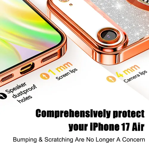 Vista 359 de Misscase Funda magnética con purpurina para iPhone 11 compatible con MagSafe, protección completa, delgada, a prueba de golpes, antiarañazos