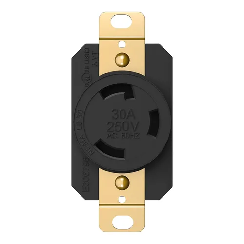 Vista 5 de ENERLITES NEMA L6-30R - Conector de bloqueo para generador, enchufe hembra de bloqueo giratorio, 30 amperios, 250 voltios, 2 polos, conexión a