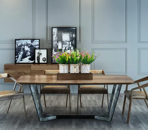 Vista 5 de CALAVAK Centro de mesa decorativo de madera con 3 macetas de metal artificiales para el aliento del bebé, plantas de gypsophila, decoración rústica