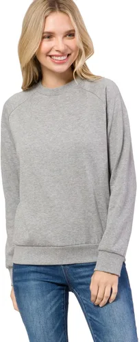 Vista 58 de MixMatchy Sudadera básica suave y cómoda de forro polar con cuello redondo para mujer