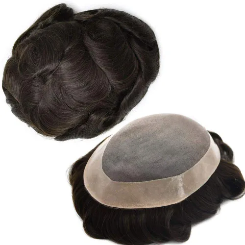 Vista 47 de LOVIN - Sistema de cabello humano para hombres, postizo fino de encaje mono para hombre, prótesis masculina de piel de polietileno alrededor
