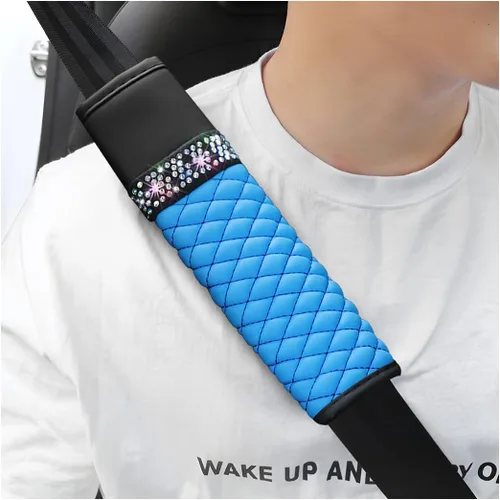 Vista 11 de zipelo 2 fundas para cinturón de seguridad de automóvil, almohadillas de cuero transpirable que protegen tu cuello, correas de arnés para una