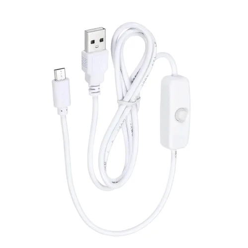 Vista 4 de MECCANIXITY Cable USB con interruptor de encendido/apagado 501, USB macho a micro USB macho cable de alimentación de 39.4 in para equipo digital LED