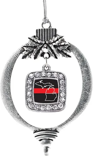 Vista 66 de Inspired Silver - Nana púrpura - Adorno de Navidad plateado - Adorno cuadrado para árbol de Navidad con circonita cúbica - Decoración colgante