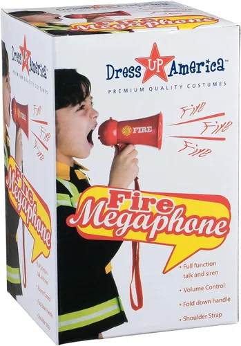 Vista 5 de Megáfono de bomberos de juguete para niños con sonido de sirena Micrófono de juguete manual