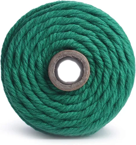 Vista 3 de HAPYLY - Cuerda de algodón natural para macramé, 0.118 pulgadas x 109 yardas, cuerda de algodón de colores para manualidades, tejer, colgar plantas