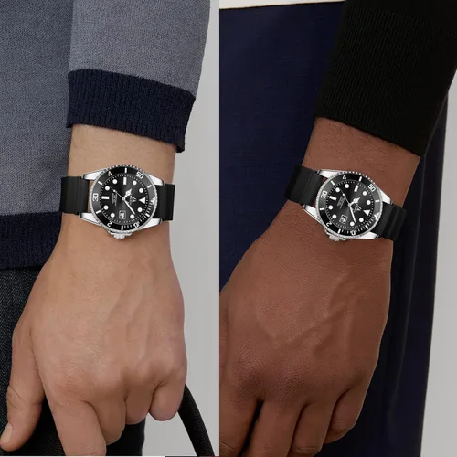 Vista 5 de LN LENQIN Relojes para hombre, reloj impermeable de acero inoxidable para A5-LN-0548-Plata Negro