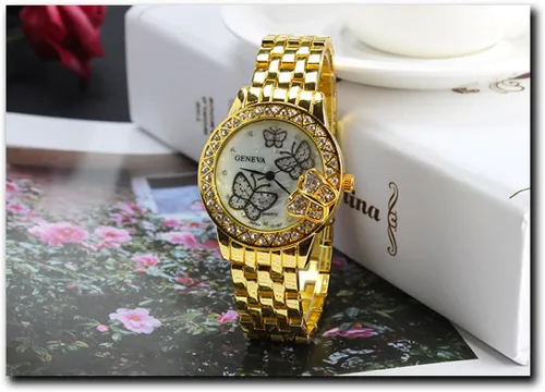 Vista 4 de Reloj de pulsera de acero para mujer, pulsera de cuarzo, grandes regalos