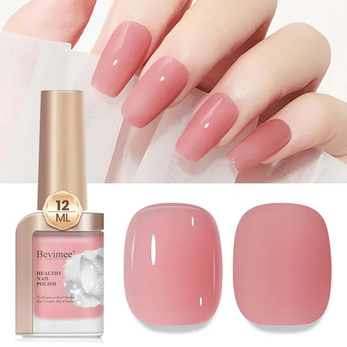 Vista 10 de Esmalte de uñas de secado rápido, secado rápido, esmalte de uñas transparente color nude regular, esmalte de uñas holográfico de alta cobertura