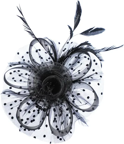 Vista 7 de HNBQMX Sombrero de tocado de los años 20, sombrero de píldora, sombrero de fiesta de té, sombrero de Kentucky Derby de boda para mujer