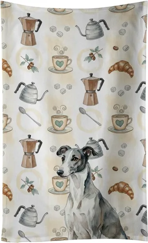 Vista 117 de Caroline's Treasures Afghan Hound - Toalla de cocina para barra de café, terciopelo frontal y lazo de algodón, lavable a máquina Sabueso afgano