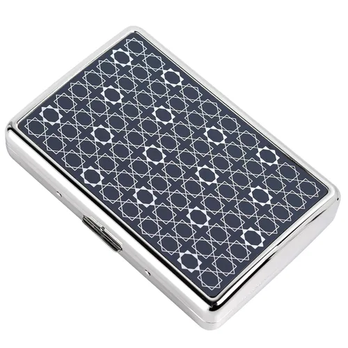 Vista 12 de Elegante, moderna y minimalista pitillera de metal - Capacidad para 10 cigarrillos de 100mm - Perfecta para mujeres - Diseño de metal ligero