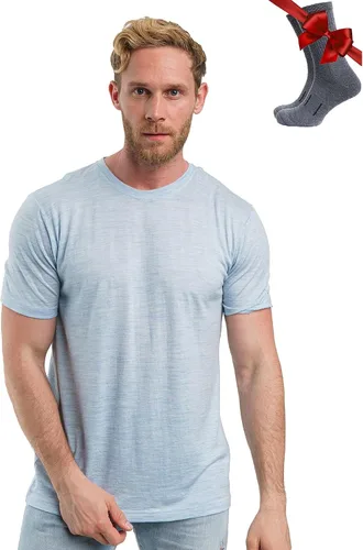 Vista 16 de Camiseta 100% de lana merino para hombre - Camiseta interior de capa base Tinta negra