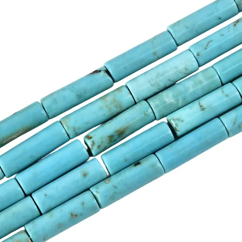Vista 14 de HAAMIIQII Cuentas de tubo de amazonita natural de 0.512 x 0.157 in, cuentas sueltas de piedra cilíndrica para fabricación de joyas, 15 pulgadas
