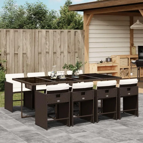 Vista 22 de Beige 5-Piece Outdoor Patio Dining Set with Foldable Chairs Cream Cushions Poly Rattan Furniture for Compact Storage Garden Backyard Balcony Use
