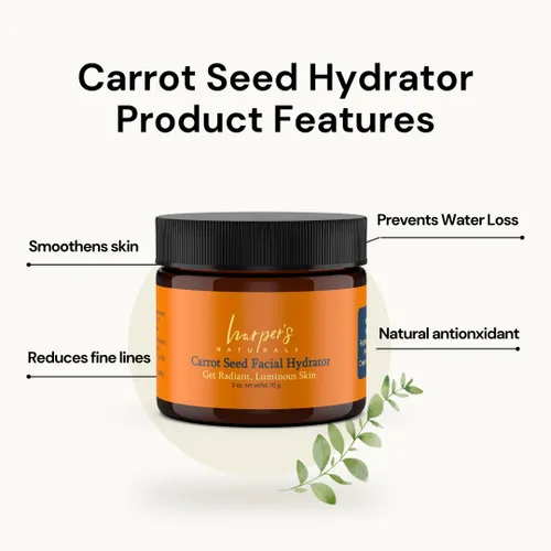 Vista 2 de Harper's Naturals Hidratante facial de zanahoria, hidratante facial totalmente natural, para todo tipo de piel, cobertura durante todo el día