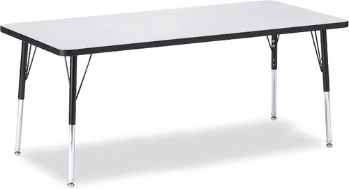 Vista 21 de Berries Mesa rectangular para actividades, altura E, Gris/Negro/Negro, 1