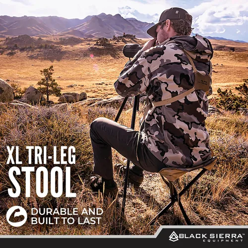 Vista 6 de Black Sierra Taburete de caza plegable, asiento portátil ligero, 225 libras Axs Ranger Camo