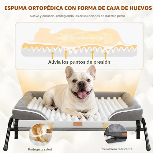 Vista 4 de Lekereise Camas elevadas para perros pequeños para exteriores, portátil, para interiores y exteriores, cama hamaca elevada para mascotas con patas