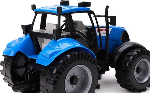 Vista 5 de Toyland Tractor agrícola accionado por fricción con sombrero de apertura, disponible en rosa, azul, rojo y verde (azul)