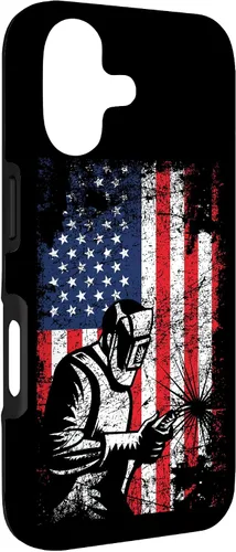 Vista 3 de Welder Gifts - Funda de soldadura patriótica con bandera estadounidense para iPhone 17