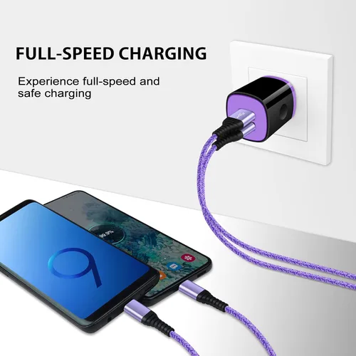Vista 7 de Cable USB C S25 Ultra Samsung [2 unidades, 3 pies] USB A a USB C Cable de carga Fast Charging Cord Type C Compatible with Galaxy S26 Ultra S25 FE