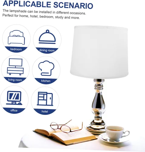 Vista 5 de Homoyoyo Decoración de mesa, accesorios de mesa, pantallas para lámpara de mesa, pantallas de lámpara de tambor, pantalla de repuesto simple