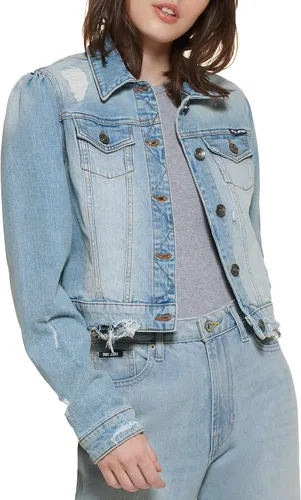 Vista 5 de DKNY Chaqueta de camionero de manga larga para mujer