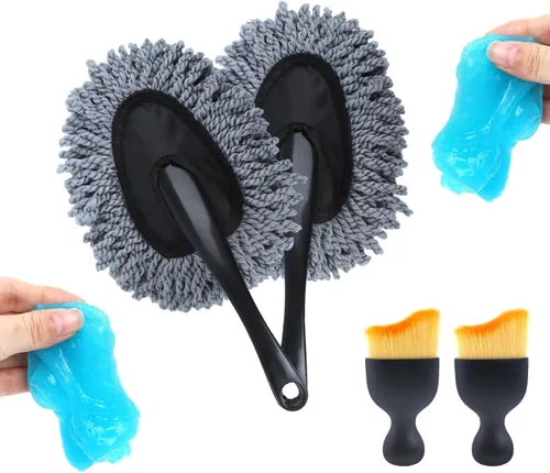 Vista 8 de IPELY Cepillo Plumero de Microfibra Súper Suave para Tablero de Coche para Limpieza de Coche Hogar Cocina Computadora Cepillo de Limpieza