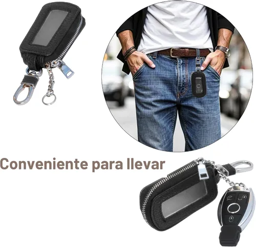 Vista 2 de Yuoyar Premium Leather Key Fob Case - Universal Car Key Holder
