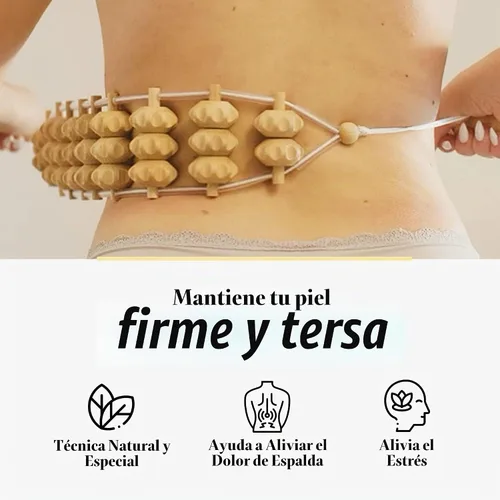 Vista 6 de tuuli Maderotherapy - Juego de rodillos de masaje de madera para relajar los músculos, cuidado personal, masajeador de madera para cuerpo, espalda