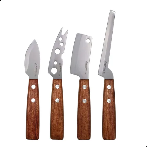 Vista 10 de Cuchillo para Queso - MATTSTONE HILL Cuchilla para Queso, Cortador de Queso Duro, Acero Inoxidable Premium, Mango Negro