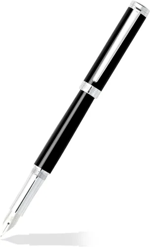 Vista 2 de Sheaffer Pluma estilográfica Intensity Onyx con ribete cromado y punta mediana