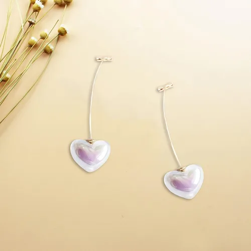 Vista 6 de Pendientes colgantes colgantes hechos a mano con forma de gota de agua en espiral Lampwork Moda de cristal
